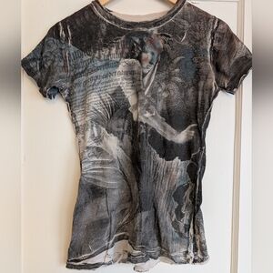 Sinful Black and Gray Graphic Tee